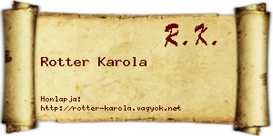 Rotter Karola névjegykártya